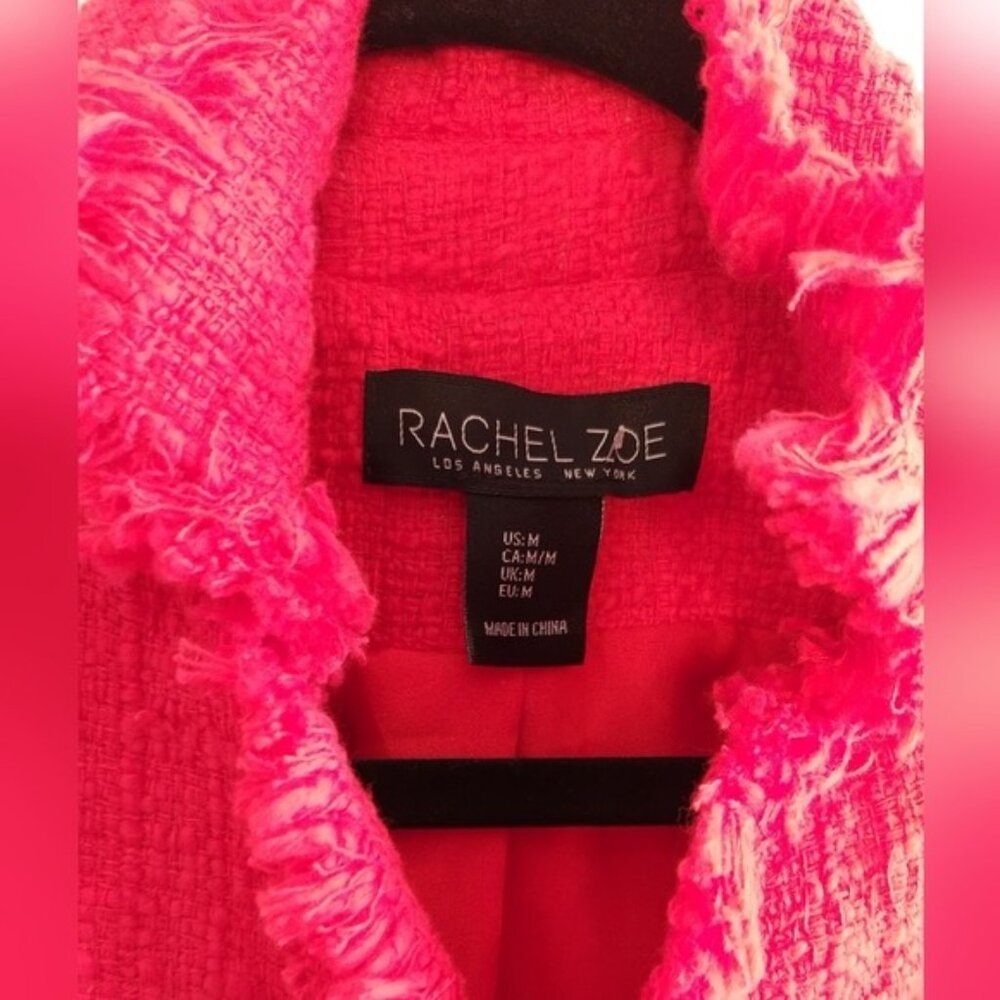 Rachel Zoe Red Tweed Longline Blazer M - Picture 6 of 11